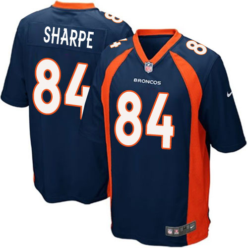 Men's Game Shannon Sharpe Nike Jersey Navy Blue Alternate - #84 NFL Denver Broncos
